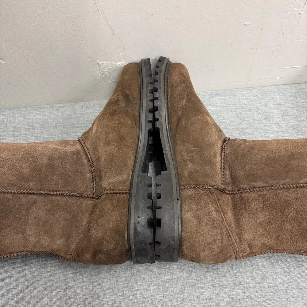 Lamo Boots Mens Size 12 Brown Suede Faux Fur Lined Rugged Lug Sole LF00000002